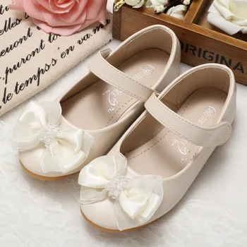 Fete printesa pantofi 2017 fete pantofi de piele pentru Copii de Toamna cu Margele Papion floare copil fata de scoala pantofi nunta, pantofi de partid