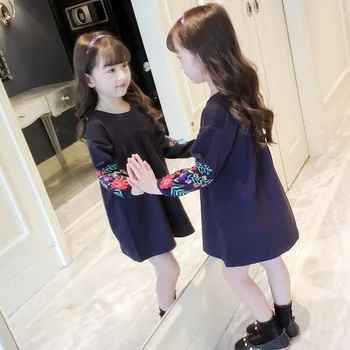 Fete Rochii Toamna anului 2017 Nou coreean Printesa Rochii de Mare de Copii Națională Stil Maneca Lunga Păpuși pentru Copii rochie