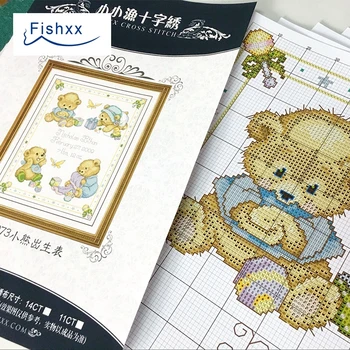 Fishxx cruciulițe T973 Desene animate Drăguț Urs Copilului Data Nașterii DIY Alfabetul Stil European Camera pentru Copii Decor Kit