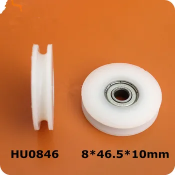 Fixmee 10pc 46.5 mm Rotund Groove Nailon Scripete Roți pentru Role 5mm coarda w/ 608ZZ Rulment