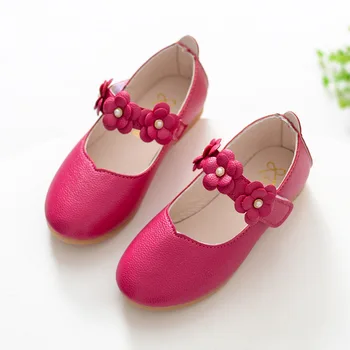 Flori fete printesa pantofi 2017 primăvara și toamna copii simple pantofi roz alb perla copii casual rochie de petrecere pantofi fete