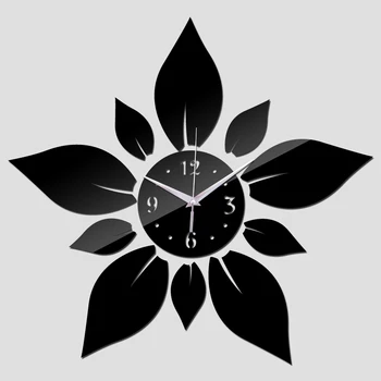 Flori mari Acrilice ceas de perete cu design modern de lux oglindă Cuarț ceasuri 3d s-au grabit cristal ceasuri Camera de zi
