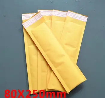 Formă lungă Dimensiune:80*250+40mm Hârtie Kraft Bule de Corespondență Sac Galben de corespondență sac de Poli Bubble Sac Plic Mailer Cu Sac Moale