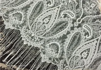 Franța dantela chantilly tesatura Lung franjuri Canaf Genelor dantelă tapiterie pentru dantelă rochie de mireasa dantelă asieta 130cm Lățime de 1,5 metri/buc