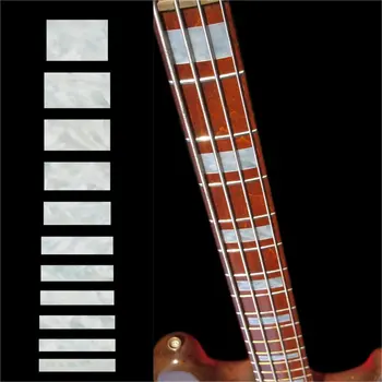 Fretboard Markeri Inlay Decalcomanii Autocolant pentru Bass - Jazz Bass Bloc - Alb Perla/Varsta Alb Perla
