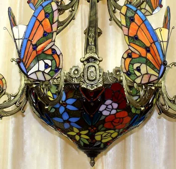 FUMAT Vitralii, Candelabre de Creație de Artă din Sticlă Fluture Lămpi Pentru Camera de zi Lumini în stil European CONDUS Candelabre