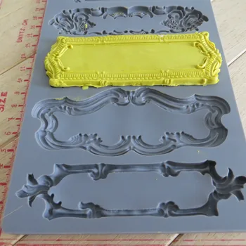 Gel de siliciu silicon mucegai fondant forme Vintage Art Decor Matrite obiect etichete cinci model de calitate alimentară mucegai pentru decoratiuni tort