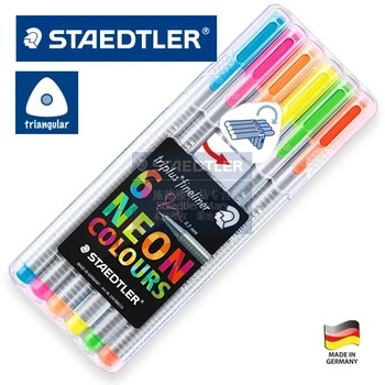 Germania STAEDTLER 334 SB6CS3 Evidențiere Stilou Gel Fibra de Linie Fină Pen Toamna anului Nou mai Subtire Evidențiere 6 Culori Set