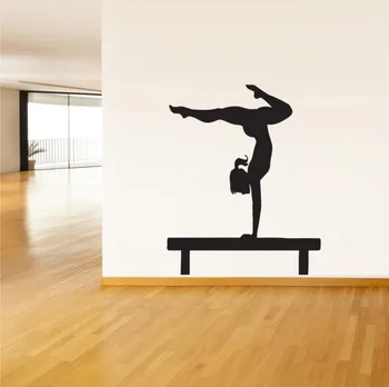 Gimnastica Fata Jucător de Perete de Vinil Art Decal Autocolant de Artă Murală Yoga Fata Sport Gimnastica Gimnasta YOYOYU Y-225