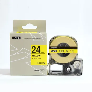 Gratuit navei 5 buc banda 24mm SC24YW pentru KINGJIM labelworks SC24YW compatibil pentru LW-300 LW-400 etichetarea filtru de etichetă casete