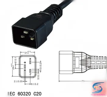 Gratuit navă , IEC32 calculator cablul de Alimentare Server PDU/UPS de Putere Cablu C13 să C20 Masculin 16A/250V cordonul de alimentare 3X1.5mm