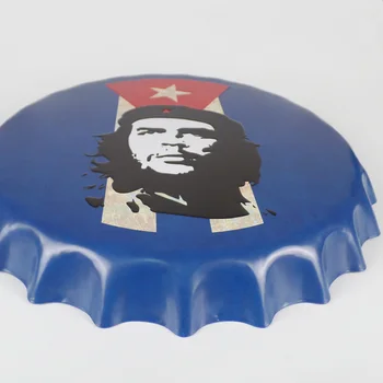 GUEVARA CUBA Epocă Tin Semn Rotund Relief Capac de Sticla Vintage Bar Pub Home Decor de Perete de Metal de Artă Poster 40 CM