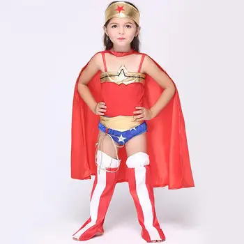Halloween Superman Wonder Woman Copii Petrecere de Costume Cosplay Cadou Pentru Fete Haine pentru Copii Îmbrăcăminte Set