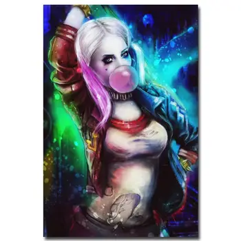 Harley Quinn - Sinucidere Echipa de super-Eroi Tesatura de Matase Arta Poster Canvas Print 13x20 24x36 inch Imagine de Film pentru Decor Perete 004