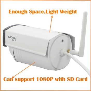 HD 1080P Glonț Alb Camera IP Wifi 2mp Wireless Seurveillance de Securitate în aer liber CMOS Infraroșu Viziune de Noapte ping Fierbinte