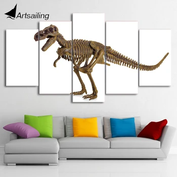 HD tipărite 5 bucată de Pânză de Artă Jurassic Os de Dinozaur Jucărie Model Pictura Decoratiuni de Perete Pentru Camera de zi Transport Gratuit CU-1539C