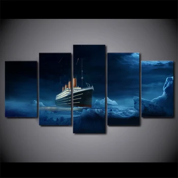HD Tipărite Modular Poza 5 Panoul Titanic Iceberg Film Arta de Perete Cadru Poster Pânză Tablou Pentru sufragerie Decor Acasă