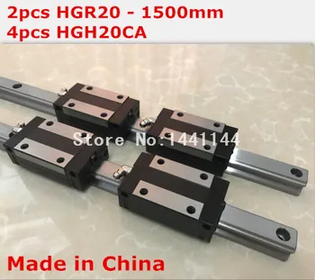 HG ghidaj liniar 2 buc HGR20 - 1500mm + 4buc HGH20CA bloc liniare transportul CNC piese