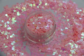 HI-7 forme de Inima Perlate Irizate Culori Roz confetti paiete cu sclipici pentru unghii DIY decorare 1pack=50g
