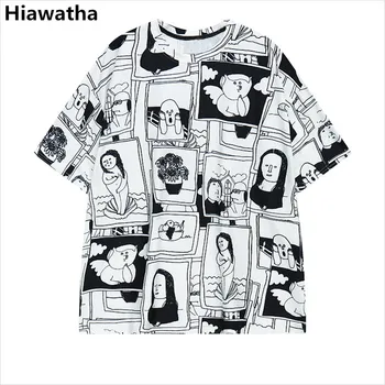 Hiawatha ComicsT Tricou Femei Stil Harajuku Caractere Imprimate T-Shirt Plus Dimensiune Casual Pierde O-Gât Topuri T3051