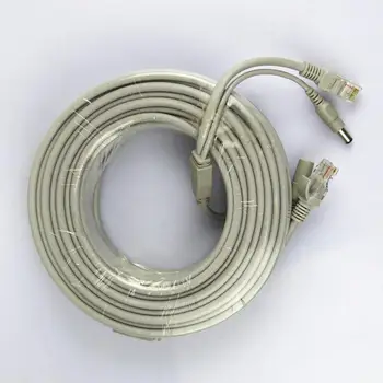 Hiseeu de Rețea Cablu de Alimentare de 10m Port Ethernet RJ45 2 in 1 alimentare și de rețea Cablu de Extensie Camera IP Linia de Sistemul CCTV LAN