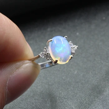 Hot-vânzare opal inel de logodna pentru fata 7 mm * 9 mm naturale argint opal inel clasic din argint cu opal inel poate alege piatra
