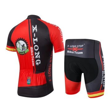 Hot X-LUNG de Bărbați de culoare Roșie Echipa de Ciclism Jersey pantaloni Scurți Seturi Pro Bike Tricou Scurt Biciclete Îmbrăcăminte de Top de Vară Bicicleta Tricouri