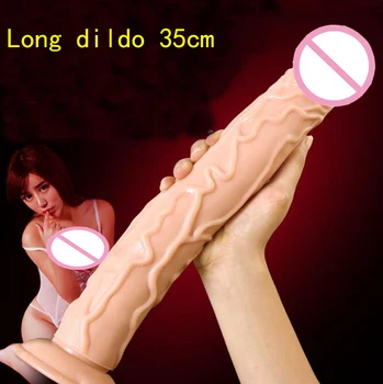 HOWOSEX Brand 35*5cm Mare Realistic Dildo cu ventuza Super Moale, Flexibil Lung Dildo-uri Imense Grosime a Penisului Pentru Femei si gay