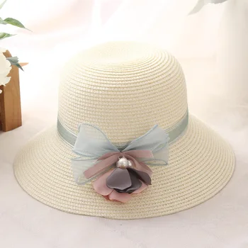 HT1156 2017 Noua Moda de Vara Femei Pălării Anti-UV Margine Largă Pălării Solid de Flori de Paie Găleată Pălării de Soare Doamnelor Floppy Palarii de Plaja