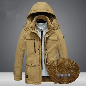 Iarna căptușit bumbac catifea îngroșarea de culoare solidă pentru bărbați cald sacou din bumbac haină lungă de sex masculin sacou casual îmbrăcăminte MZ1207