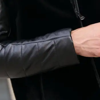 Iarna se ingroase termică blană faux din piele jachete barbati casual mens mozaic haine de piele stand guler negru de moda de îmbrăcăminte exterioară