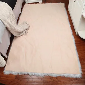 Imitație de Lână Covor Pătrat cerc garnitura de Faux Mat Seat Pad Simplu Piele Blana Neteda Pufos Carpete Lavabile Textile Artificiale