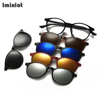 Imixlot 5pcs/set Magnetic Clip Pe ochelari de Soare Femei Barbati Polarizati Clip-On Ochelari de Conducere Ochelari Magnet Rama de Ochelari Miopie