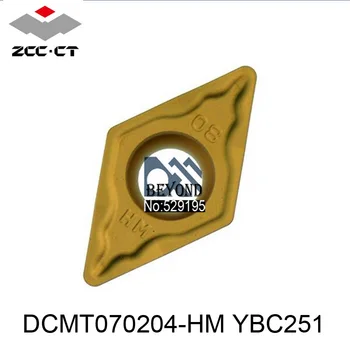 Insertii carbură Mașină DCMT070204-HM YBC251. Zcc Lama de Tăiere, de Cotitură Sfat,potrivit Pentru Sdjcr Sdqcr Sdncn Serie Strung Tool,