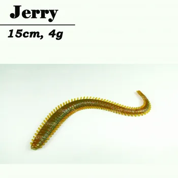 Jerry 15 buc 15cm/6 4g traznita worm centipede creatură stick momeală moale momeală artificială de pescuit de pescuit