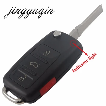 Jingyuqin 5pcs/lot Flip Key Remote Shell se potrivesc pentru VW Touareg 3+ 1 4 Butoane Briceag Caz Flip Fob