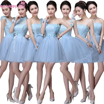 Junior ieftine gheață albastru elegant bridemaids fetele naturale de rochii de concurs de iubita rochie de domnisoara de onoare pentru oaspeți nunta B3384