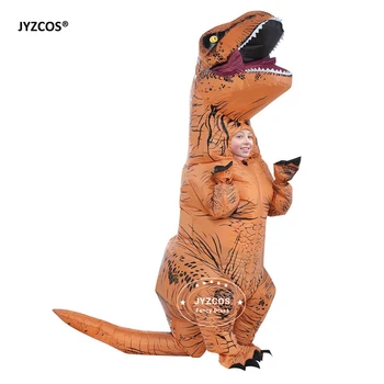 JYZCOS Gonflabile Dinozaur Costume pentru Adulti, Copii Dinozaur T-Rex Rider Sufla Tinuta Bărbați Femei Petrecerea de Halloween Rochie Fancy