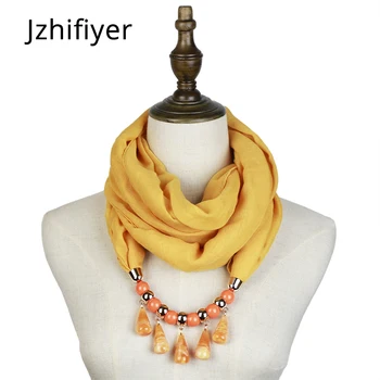 Jzhifiyer picură pandantiv inel șal bijuterii musulmane hijab inel de esarfa vascoza, lenjerie de pat moale, neteda marame farmecul șirag de mărgele Bijuterii