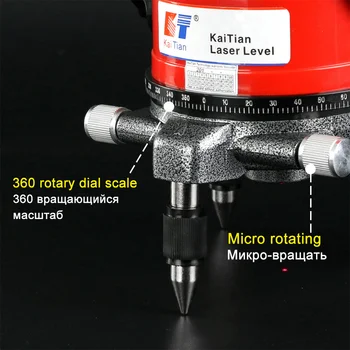 Kaitian Niveau Laser Trepied pentru Nivelarea 5/8 Lazer Nivel 5 Linii 6 Puncte Receptor Funcția de Înclinare Nivel cu Laser Auto-Nivelare 360