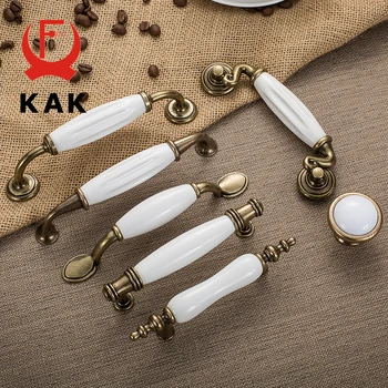 KAK 5pcs/lot Bronz Antic Ceramic White Cabinet Mânere din Aliaj de Zinc butoane Sertar Dulap Mânerul Ușii Europene Mobilier Mâner