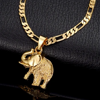 Kawaii Animal Elefant Coliere Lungi pentru Femei Farmece de aur din Dubai culoare Colier Moda Bijuterii