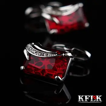 KFLK de Lux butoni camasa pentru barbati Nunta Brand butonul Roșu Străpuns manșetă link-uri de Înaltă Calitate abotoaduras Bijuterii