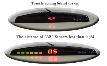 KOORINWOO Masina senzori de parcare cu 8 senzori de 22mm Backup detector de radar cu 4 senzori de parcare față Spate parktronics 4 Sistem de Automobile