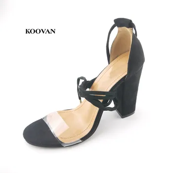Koovan Femei Sandale de piele de Căprioară 2017 Dimensiune 34-43 Sandale cu toc Înalt Femeie Pompe de Pantofi de Vara pentru Femei Bandaj de 10 cm