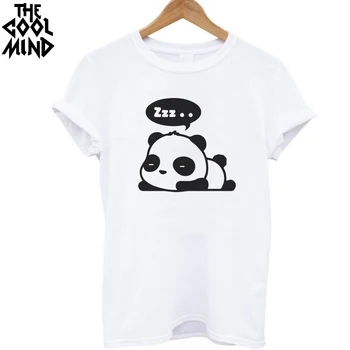 LA COOLMIND de Top din Bumbac de calitate, Moda panda imprimare vrac femei tricou amuzant rece de femei tricouri topuri 2017 noul tricou