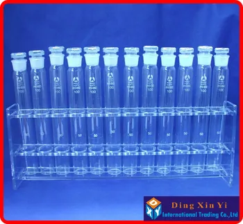 Laborator 100mlx12 Colorimetrice Sticlă Organică Tub Nessler Rack+12 piese 100ml Sticla tub colorimetric