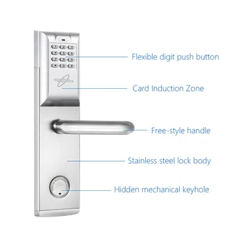 LACHCO Parolă Inteligentă Ușă Blocare Taste RFID Card Digital Inteligent de Blocare Mecanică cu Cheie de acces fără cheie Smart Entry L16084BS