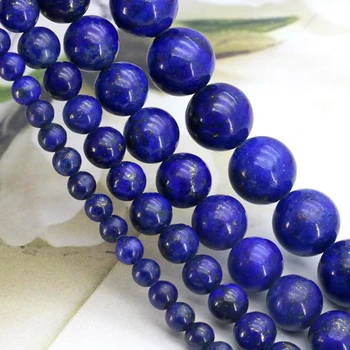 Lapis lazuli rotund margele vrac 4/6/8/10mm dimensiune opțional 15 inch de BRICOLAJ en-gros se potrivesc bijuterii handmade-bratara colier