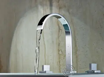 Lavoar robinet cu Trei piese set bazinul mixer complet alama moda baie robinet de apă caldă și rece contemporane apăsați LT-7773N